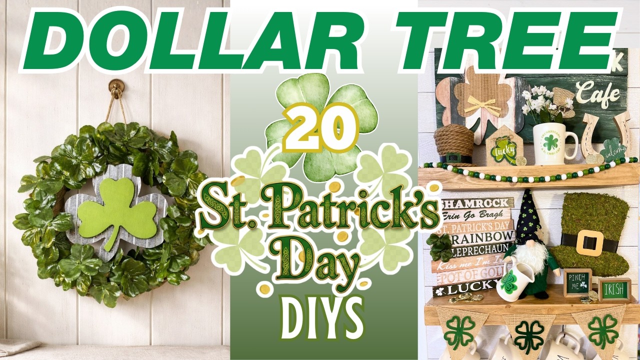 20 St. Patrick’s Day Dollar Tree DIYs ☘️ Coffee Bar, Signs & Shamrock Decor