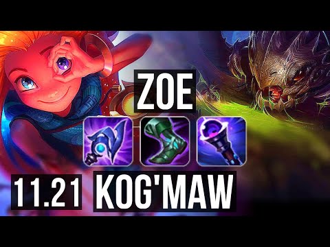 ZOE & Karma vs KOG'MAW & Sona (ADC) (DEFEAT) | 1.7M mastery, 1000+ games | BR Grandmaster | 11.21