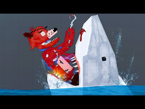 Feeding FNAF Animatronics to a Megalodon Shark - People Playground Mods