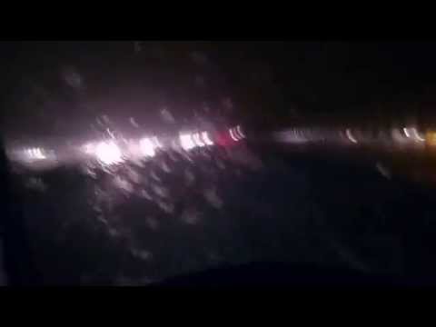 Schneesturm auf der A72 zwischen Chemnitz und Stollberg