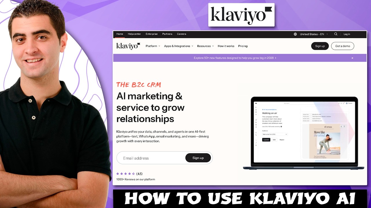 How To Use Klaviyo Ai - Ai Email & SMS Marketing Platform | B2C CRM Tutorial (My Review)
