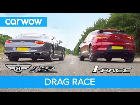 Bentley Continental GT vs Jaguar I-Pace - DRAG RACE, ROLLING RACE & BRAKE TEST