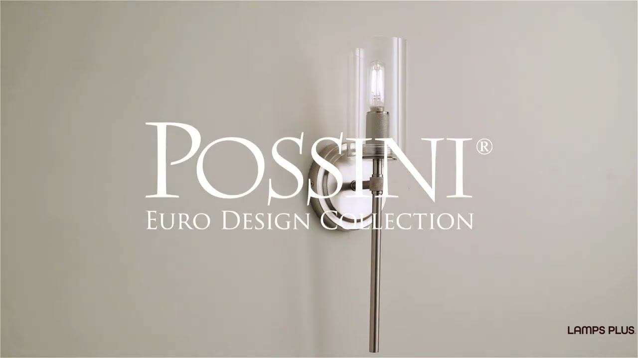 Video 1 Watch A Video About the Possini Euro Murdock Brushed Nickel Clear Glass Wall Sconce