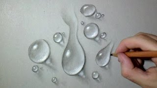 How i draw Realistic drops of water - Multiple !