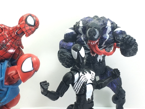 Marvel Legends Black Suited Spider Man Sandman BAF Wave Chefatron Review