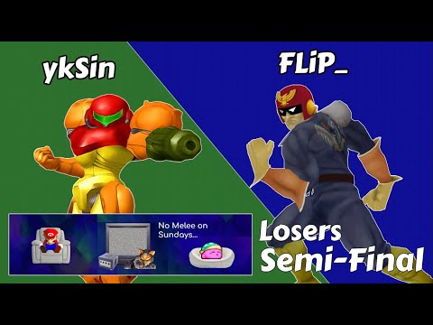 ykSin (Samus) vs FLiP_ (Captain Falcon) | No Melee On Sundays 24 | Losers Semi-Finals