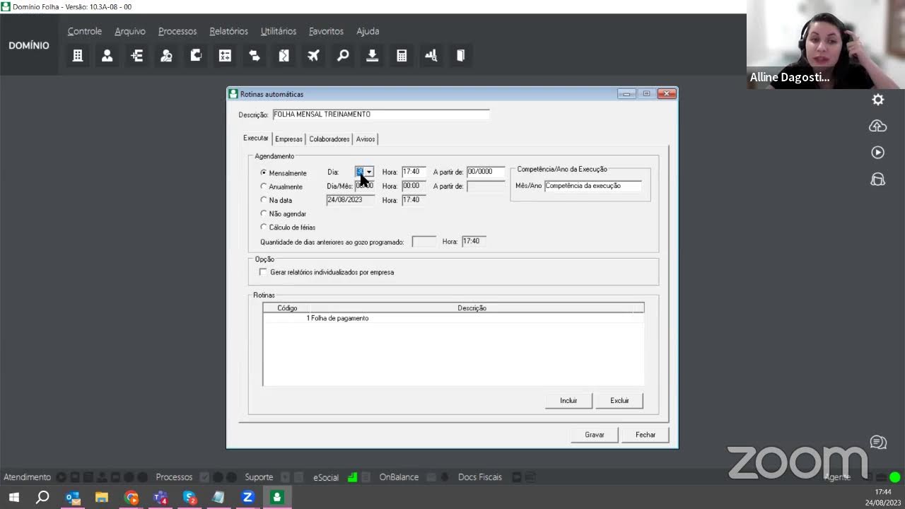 Itens Gerais - Principais funcionalidades do sistema Domínio