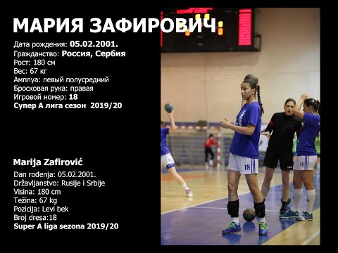 Marija Zafirovic - Handball player CV (season 2019/20)