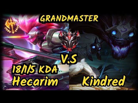 Dat (Kitzuo) (HECARIM) vs KINDRED - 18/1/5 KDA JUNGLE GAMEPLAY - NA Ranked GRANDMASTER