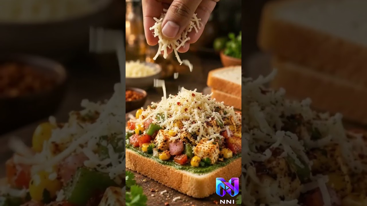 Cheesy Paneer Grilled Sandwich AI-Generated Food Ad