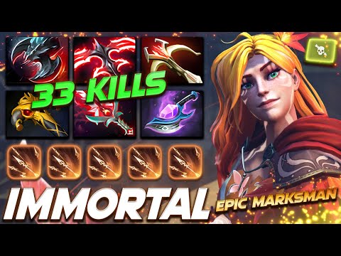 Windranger EPIC MARKSMAN 33 KILLS Immortal Rank - Dota 2 Pro Gameplay [Watch & Learn]