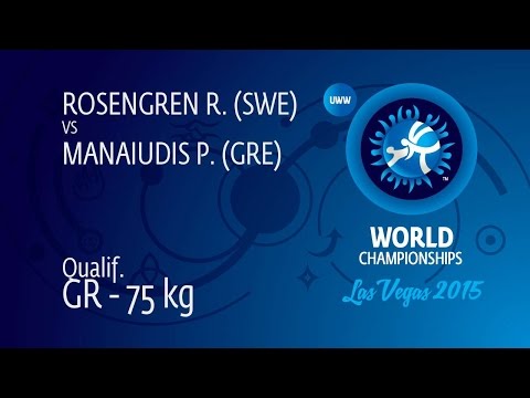 Qual. GR - 75 kg: R. ROSENGREN (SWE) df. P. MANAIUDIS (GRE) by FALL, 8-0