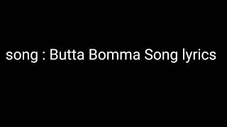 Butta Bomma Song Lyrics in Ala vaikuntapuram lo