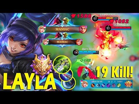 Almost SAVAGE!! 19 Kills Layla Full Attack Speed Build - Build Top 1 Global Layla ~ MLBB
