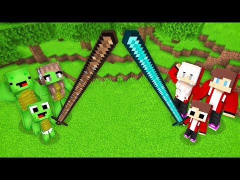 EPIC Minecraft Sword Battle: Mikey vs JJ Family