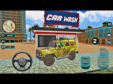 Car Wash Garage Service Workshop - 4x4 Safari Vehicle Modern Auto Wash - Android Gameplay