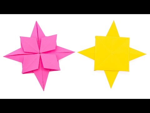 Origami Compass Rose Star Tutorial - Paper Kawaii