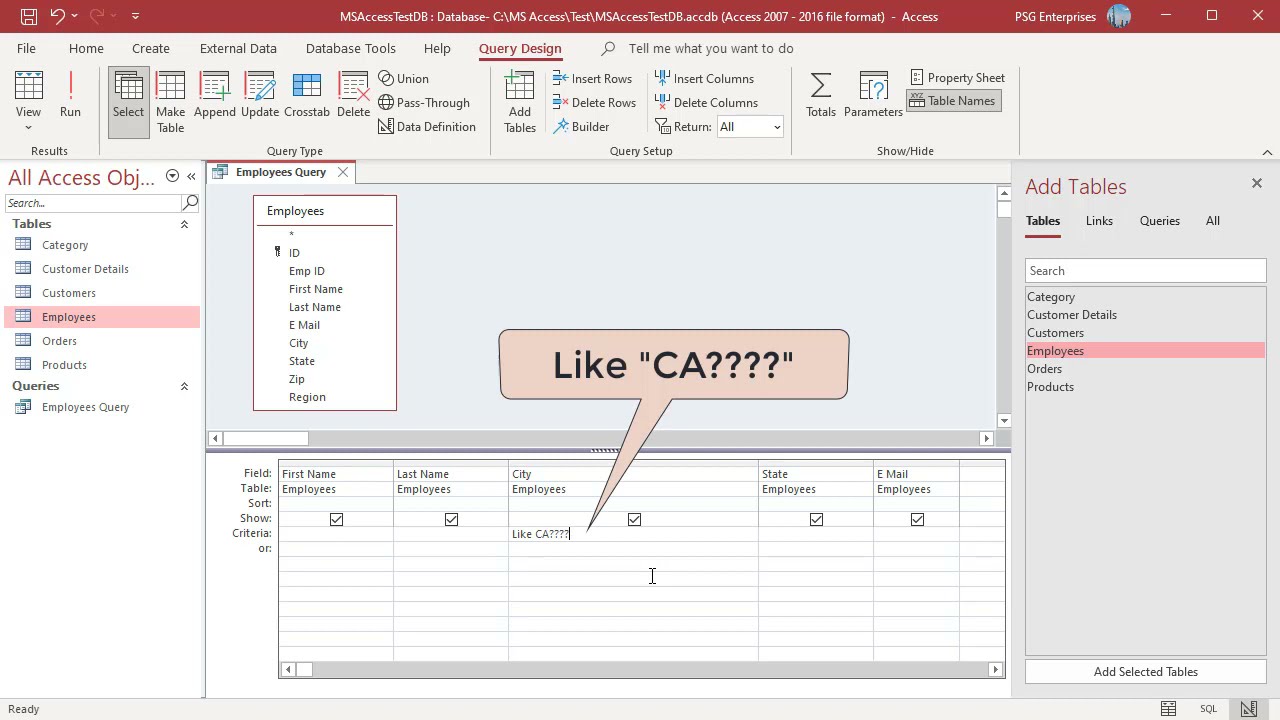 How to create a query in Access with letter criteria? – Tipseri