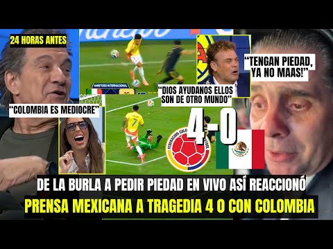 LOCUTORES MEXICANOS PIDEN PIEDAD A COLOMBIA EN VIVO POR TRAGEDIA 4 A 0 REACCIONES ANTES DE BURLARON