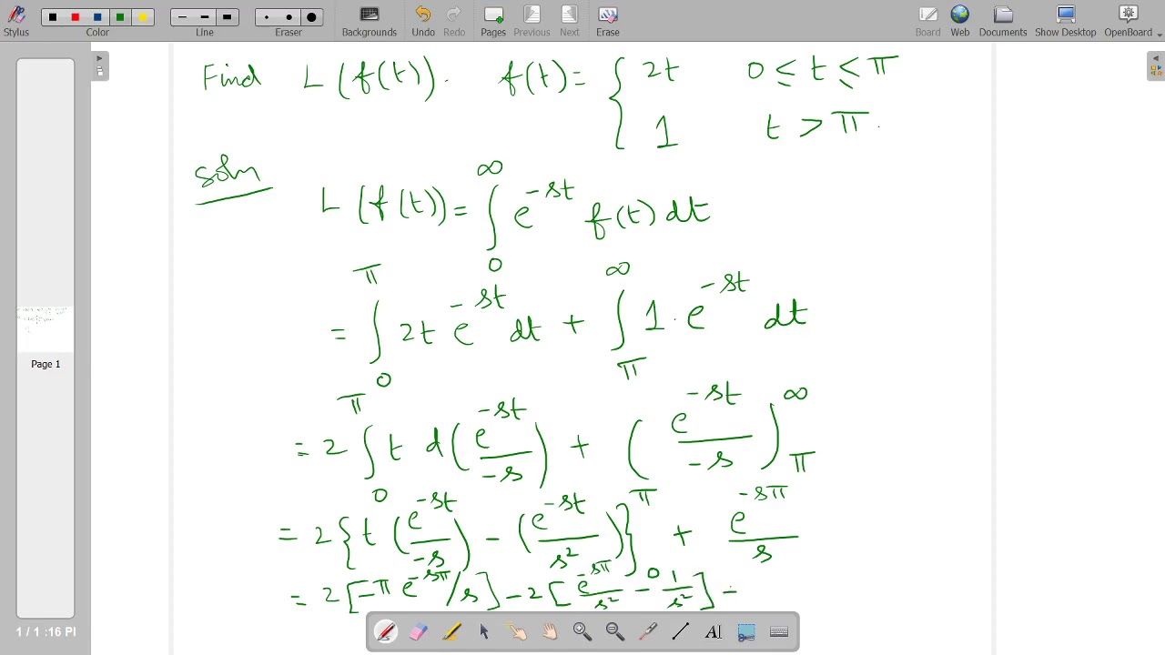 Laplace transform of a piecewise continuous function
