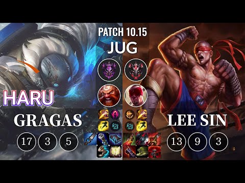HLE Haru Gragas vs Lee Sin Jungle - KR Patch 10.15