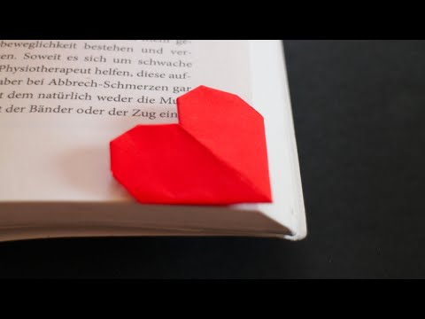 Herz Lesezeichen aus Papier, Geschenk selber machen für Muttertag, Geburtstag & Valentinstag
