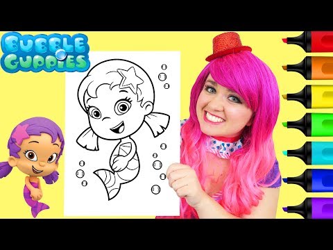 Coloring Oona Bubble Guppies Coloring Book Page Prismacolor Colored Paint Markers | KiMMi THE CLOWN Video