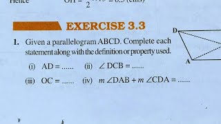 Class 8th maths l Exercise 3.3 l Chapter 3 l NCERT l Solution l understanding Quadrilateral