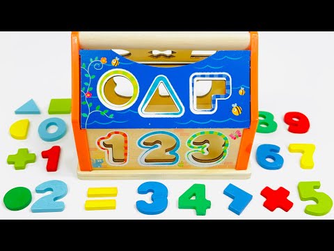 Learn Shapes and Numbers with Wooden House Educational Toys | Preschool Toddler Learning Video