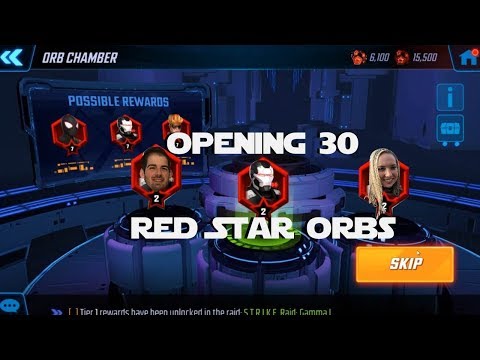 Opening 30 Red Star Orbs - Marvel Strike Force