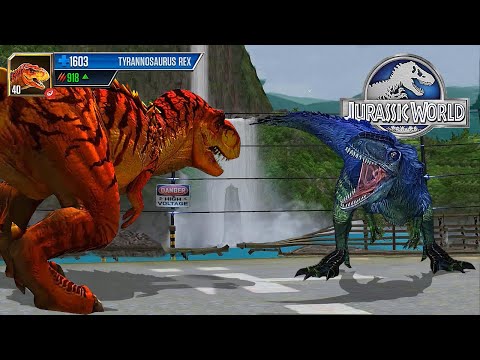 T REX VS YUTYRANNUS - JURASSIC DINOSAUR BATTLE || JURASSIC WORLD THE GAME