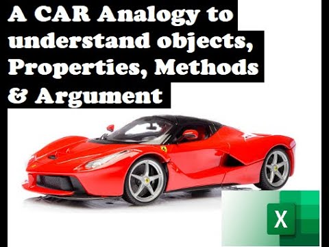 002.A CAR Analogy to understand key VBA concepts: Object, Property, Method & Argument (beginner lev)
