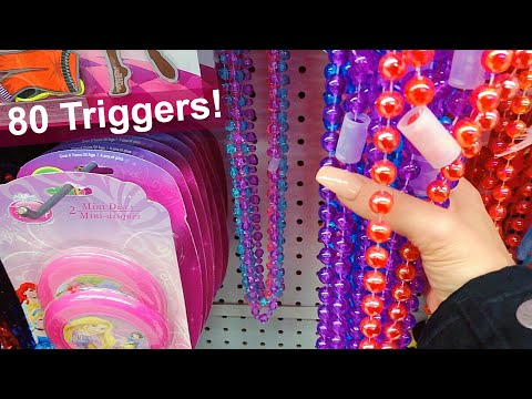 ASMR 80 TRIGGERS IN 10 MINUTES ~ AT THE DOLLAR STORE $