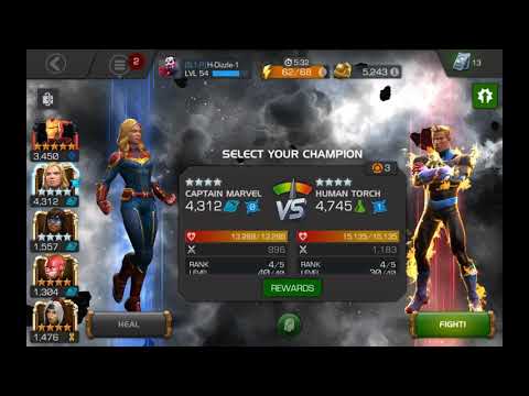 Easily DESTROY Human Torch w/ 4* Awakened New Movie Version Captain Marvel MCOC Contest of Champions