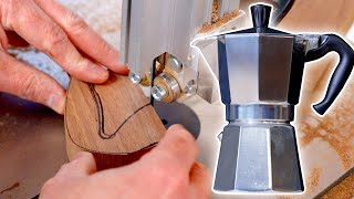 Making a Moka Pot But with Walnut. Woodworking Project.