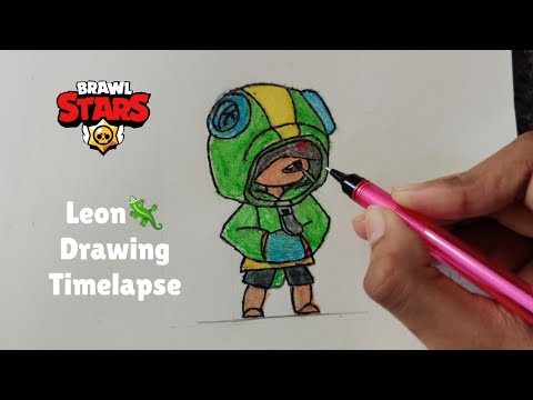 Leon Drawing Timelapse🦎🦎 | Brawl Stars | Utsav123meda