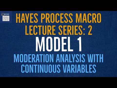 2. Hayes Process Macro - Model 1 - Moderation with Continuous Moderator, IV and DV