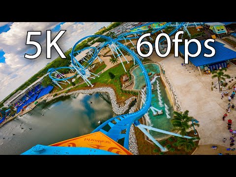 Pipeline: The Surf Coaster front seat on-ride 5K POV @60fps SeaWorld Orlando
