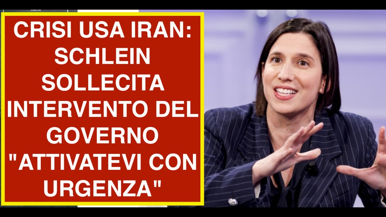 CRISI USA IRAN: SCHLEIN SOLLECITA INTERVENTO DEL GOVERNO "ATTIVATEVI CON URGENZA"