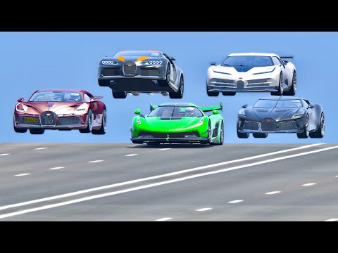 Koenigsegg Jesko with Nos vs Bugatti Hypercars - Drag Race 20 KM