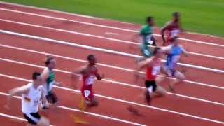 preview picture of video 'NM Tønsberg 2013 - 100m menn semifinale 1'