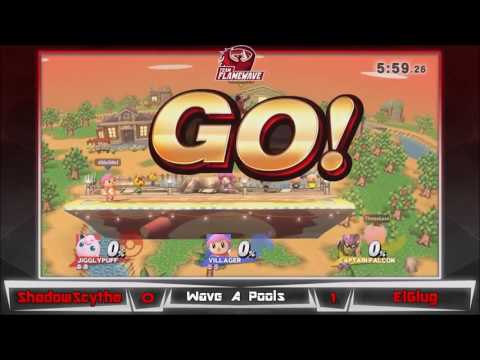 Team Flamewave: One Year Anniversary - S.Scythe (Mac, Villager) vs xElGlugx (Falcon) Wave A Pools