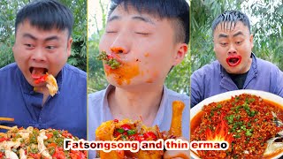 Songsong and Ermao 's spicy food collection, how can you miss it?  || songsong || interesting videos