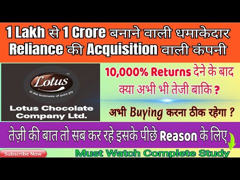 Lotus Chocolate share latest news#1लाख से 1करोड़ बनाने वाली कंपनी#reliance#top returns#bestFMCGstock