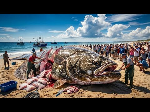 European Fisherman Catches 100 Giant Halibut on Longline – Deep Sea Fishing Documentary