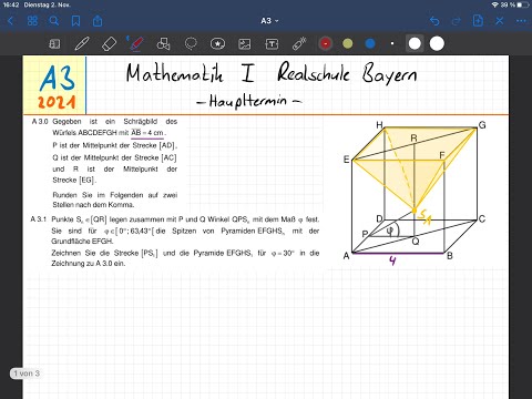 A3, 2021 | Zweig 1 l Abschlussprüfung Mathematik Realschule | Haupttermin | Bayern