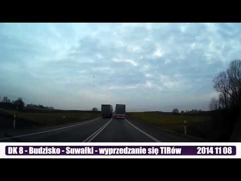 Droga krajowa nr 8 - odcinek Budzisko - Suwałki - niebezpieczne wyprzedzanie się TIRów