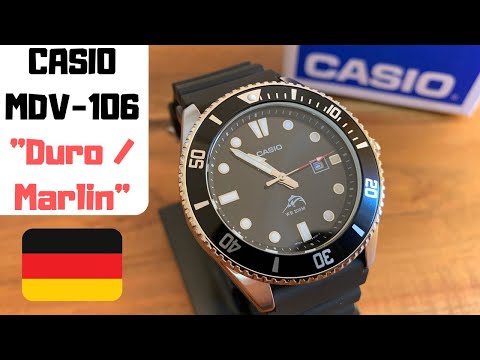 Casio Quartz Taucheruhr MDV 106 Marlin oder Duro - German Deutsch