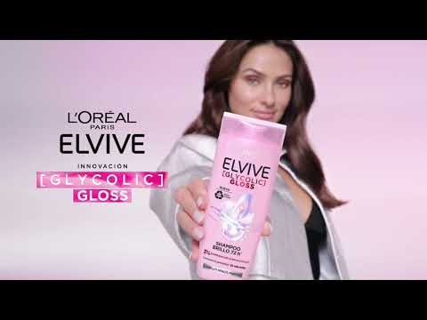 thumbnail video image 2 of Shampoo L'Oréal Elvive Glycolic Gloss brillo intenso 72h cabello opaco 370 ml, 2 of 5