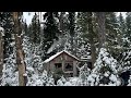 Winter At Remote Off Grid Trappers Cabin in Northern British Columbia